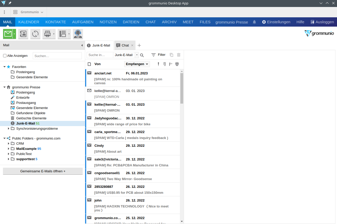 grommunio Desktop Mail screenshot