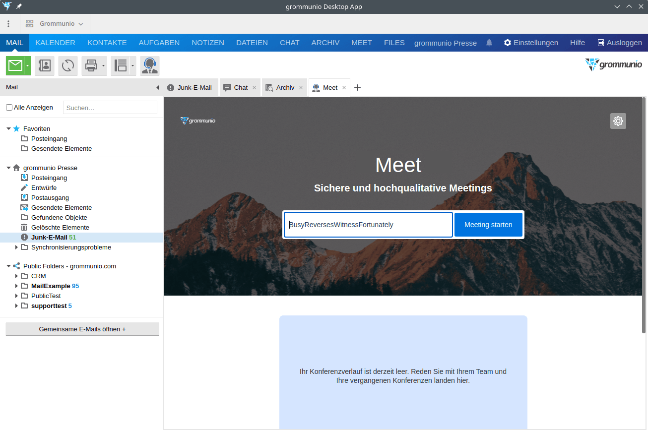grommunio Desktop Meet screenshot