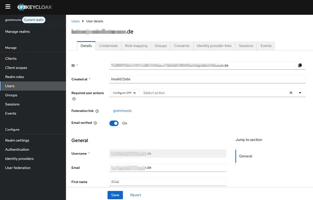 grommunio KeyCloak - 2FA Modul für Webmail