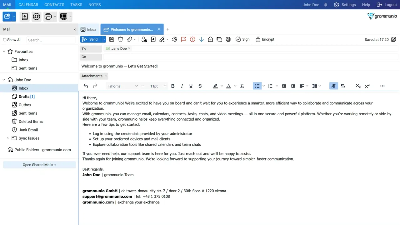 grommunio Web - Schnittstelle für E-Mail und Zusammenarbeit